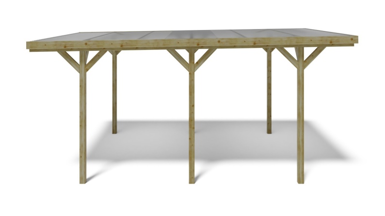 Cochera 3.04x5.12 m - 15.57 m2 - cobertura de PVC 