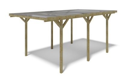 Cochera 3.04x5.12 m - 15.57 m2 - cobertura de PVC 