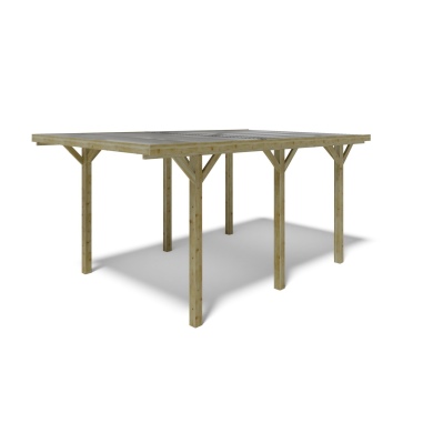 Cochera 3.04x5.12 m - 15.56 m2 - cobertura de PVC 