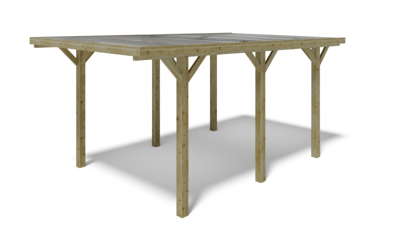 Cochera 3.04x5.12 m - 15.56 m2 - cobertura de PVC 