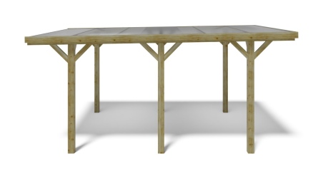 Cochera 3.04x5.12 m - 15.56 m2 - cobertura de PVC 