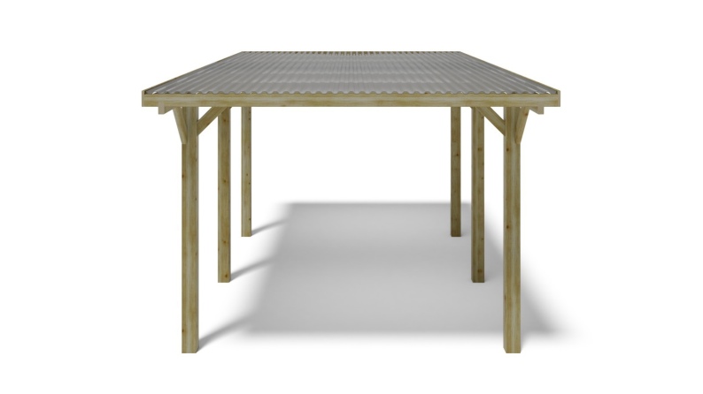 Cochera 3.04x5.12 m - 15.56 m2 - cobertura de PVC 