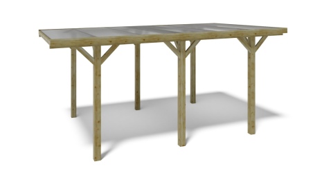 Cochera 3.04x5.12 m - 15.56 m2 - cobertura de PVC 